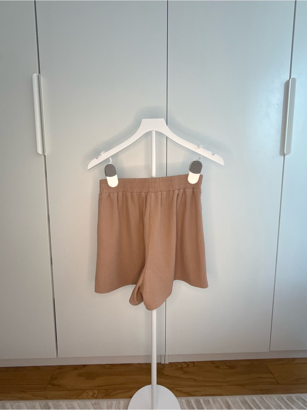 Women’s Ribbed Relaxed PJ Shorts in Tan - Picture 3 of 5